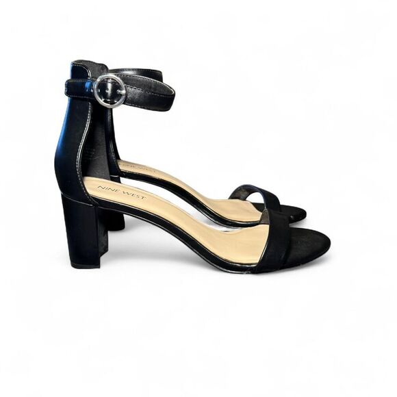Nine West Women's Black Block Heel Dressy Strappy Sandals Size 9 - Picture 1 of 6